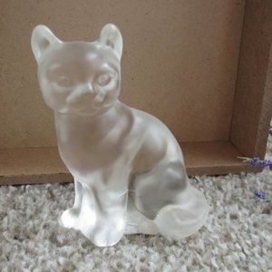 cat glass paperweight